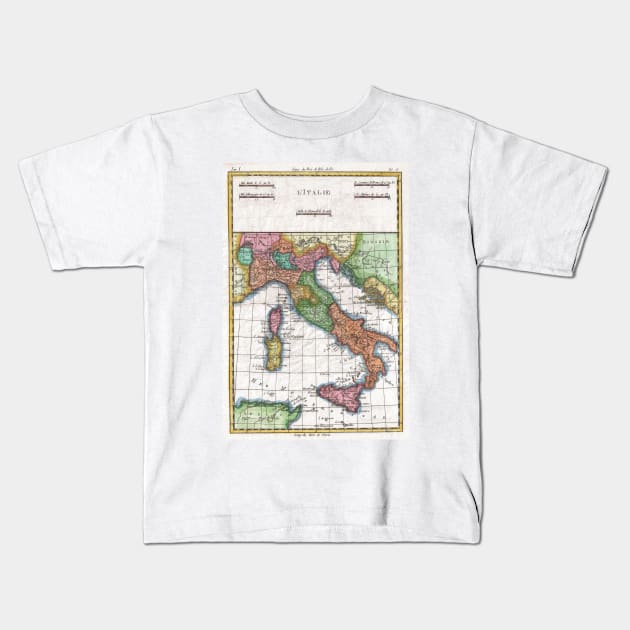 Vintage Map of Italy (1780) Kids T-Shirt by Bravuramedia
